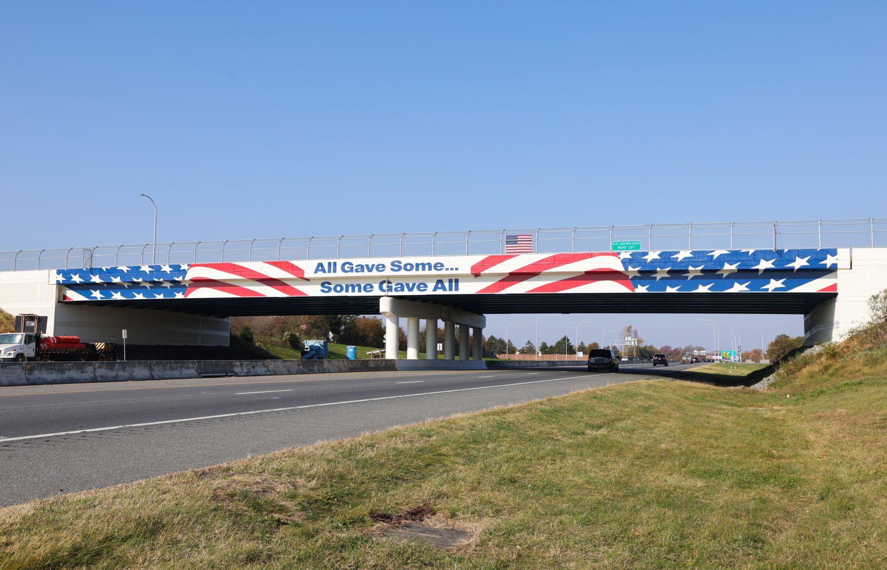 Delaware veterans' memorial overpass reading 'All Gave Some… Some Gave All'